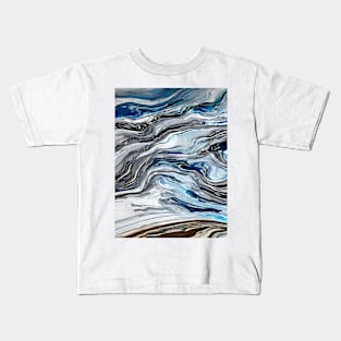 Abstract, Marble, Watercolor, Colorful, Vibrant Colors, Textured Painting, Texture, Gradient, Wave, Fume, Wall Art, Modern Art Kids T-Shirt